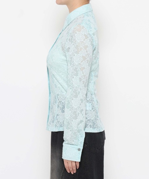 HARE（ハレ）の「カットレースシャツ(HARE)（シャツ/ブラウス・レディース・ブラック/スカイブルー・FREE）」の4枚目の写真