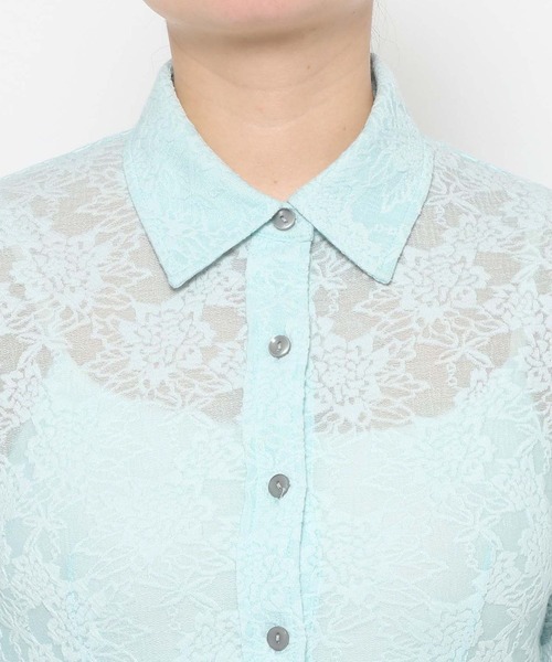 HARE（ハレ）の「カットレースシャツ(HARE)（シャツ/ブラウス・レディース・ブラック/スカイブルー・FREE）」の7枚目の写真