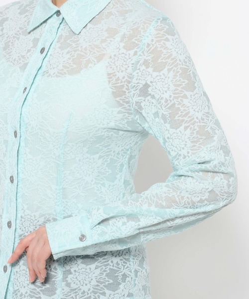 HARE（ハレ）の「カットレースシャツ(HARE)（シャツ/ブラウス・レディース・ブラック/スカイブルー・FREE）」の8枚目の写真