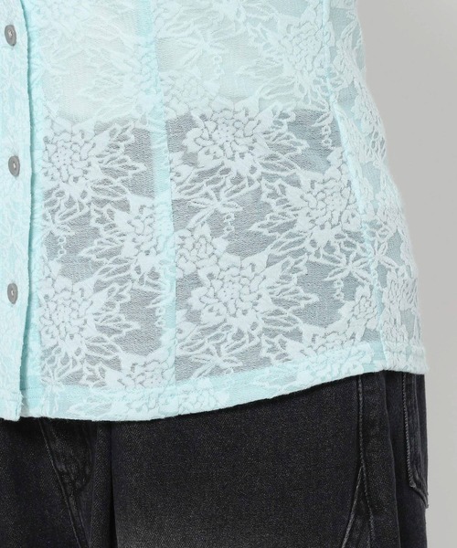 HARE（ハレ）の「カットレースシャツ(HARE)（シャツ/ブラウス・レディース・ブラック/スカイブルー・FREE）」の9枚目の写真