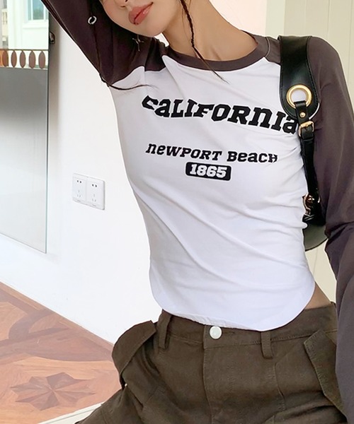 Songe(ソンジュ)の「ラグランロンT(Tシャツ/カットソー・レディース・ホワイト・S/M/L)」の1枚目の写真