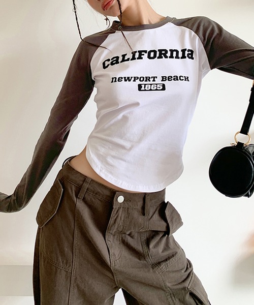 Songe(ソンジュ)の「ラグランロンT(Tシャツ/カットソー・レディース・ホワイト・S/M/L)」の2枚目の写真