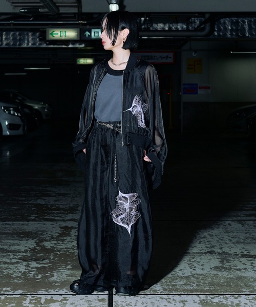 Ellno Loset(エルノロゼット)の「ノイズ刺繍シアーバルーンパンツ/SETUP対応(その他パンツ・メンズ・ブラック・X-SMALL/LARGE/SMALL/MEDIUM)」の3枚目の写真