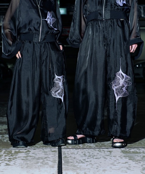 Ellno Loset(エルノロゼット)の「ノイズ刺繍シアーバルーンパンツ/SETUP対応(その他パンツ・メンズ・ブラック・X-SMALL/LARGE/SMALL/MEDIUM)」の5枚目の写真