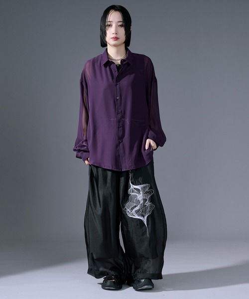 Ellno Loset(エルノロゼット)の「ノイズ刺繍シアーバルーンパンツ/SETUP対応(その他パンツ・メンズ・ブラック・X-SMALL/LARGE/SMALL/MEDIUM)」の11枚目の写真
