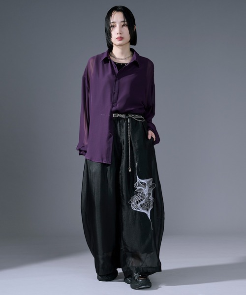 Ellno Loset(エルノロゼット)の「ノイズ刺繍シアーバルーンパンツ/SETUP対応(その他パンツ・メンズ・ブラック・X-SMALL/LARGE/SMALL/MEDIUM)」の12枚目の写真