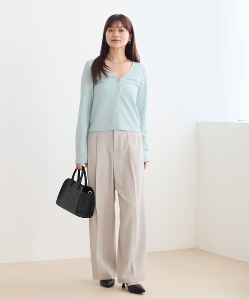 Andemiu（アンデミュウ）の「フクレジャガードVネックカーディガン653257（Tシャツ/カットソー・レディース・ブルー/オフホワイト/ブラック・FREE）」の21枚目の写真