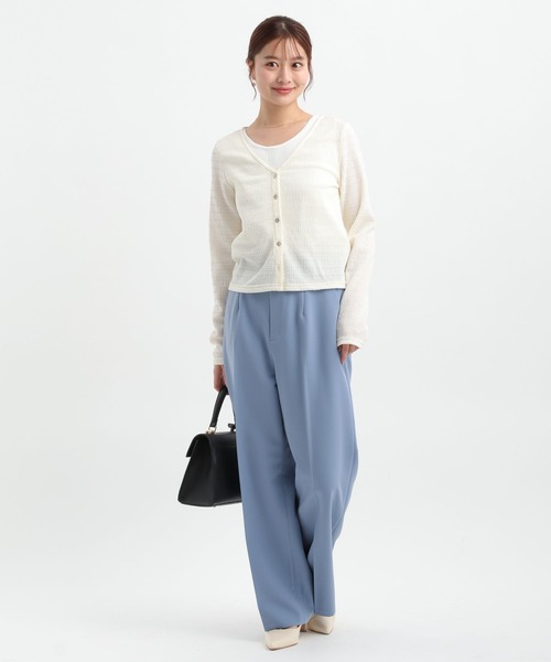 Andemiu（アンデミュウ）の「フクレジャガードVネックカーディガン653257（Tシャツ/カットソー・レディース・ブルー/オフホワイト/ブラック・FREE）」の11枚目の写真