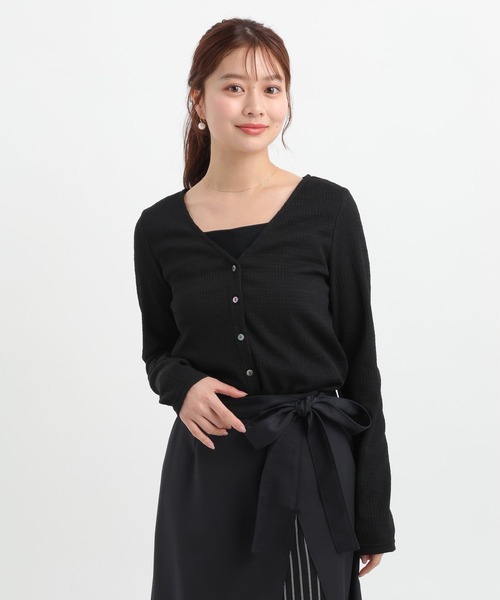 Andemiu（アンデミュウ）の「フクレジャガードVネックカーディガン653257（Tシャツ/カットソー・レディース・ブルー/オフホワイト/ブラック・FREE）」の16枚目の写真