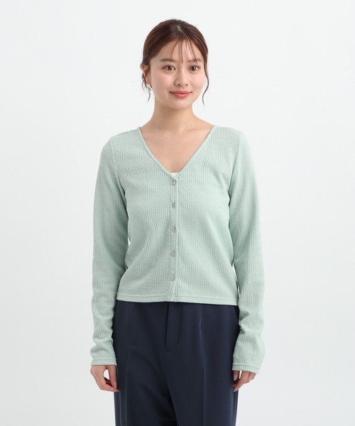 Andemiu（アンデミュウ）の「フクレジャガードVネックカーディガン653257（Tシャツ/カットソー・レディース・ブルー/オフホワイト/ブラック・FREE）」の18枚目の写真