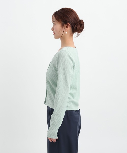 Andemiu（アンデミュウ）の「フクレジャガードVネックカーディガン653257（Tシャツ/カットソー・レディース・ブルー/オフホワイト/ブラック・FREE）」の19枚目の写真