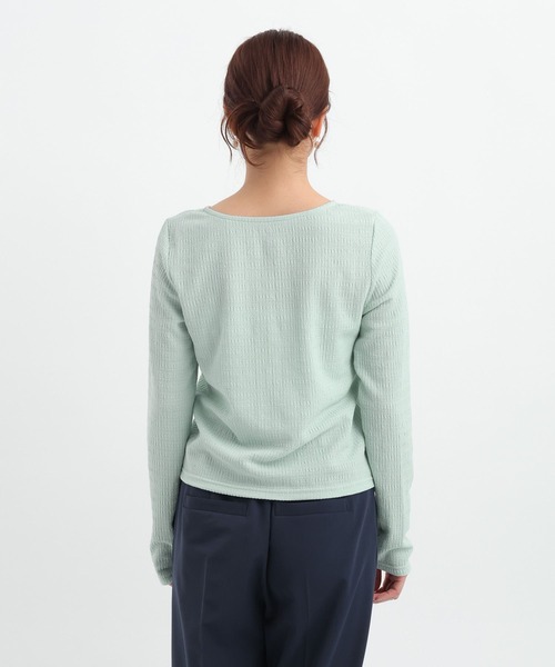 Andemiu（アンデミュウ）の「フクレジャガードVネックカーディガン653257（Tシャツ/カットソー・レディース・ブルー/オフホワイト/ブラック・FREE）」の20枚目の写真