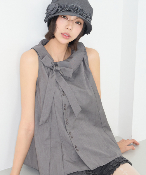 ILLIGO（イリゴ）の「ロープフレアブラウスチャコール（シャツ/ブラウス・レディース・その他・OS）」の3枚目の写真