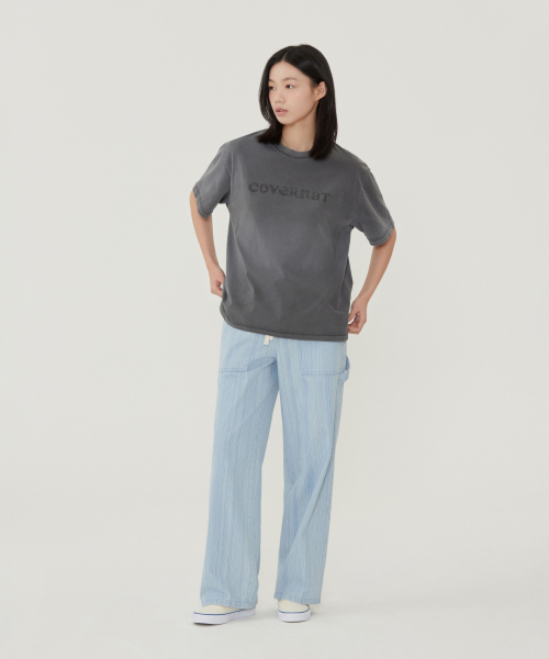 COVERNAT(カバーナット)の「ウィメンズオーバーサイズピグメントクーパーロゴTシャツライトグレー(Tシャツ/カットソー・レディース・その他・WS/WM)」の3枚目の写真