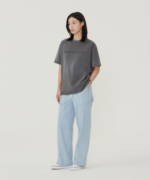 COVERNAT(カバーナット)の「ウィメンズオーバーサイズピグメントクーパーロゴTシャツライトグレー(Tシャツ/カットソー・レディース・その他・WS/WM)」の4枚目の写真