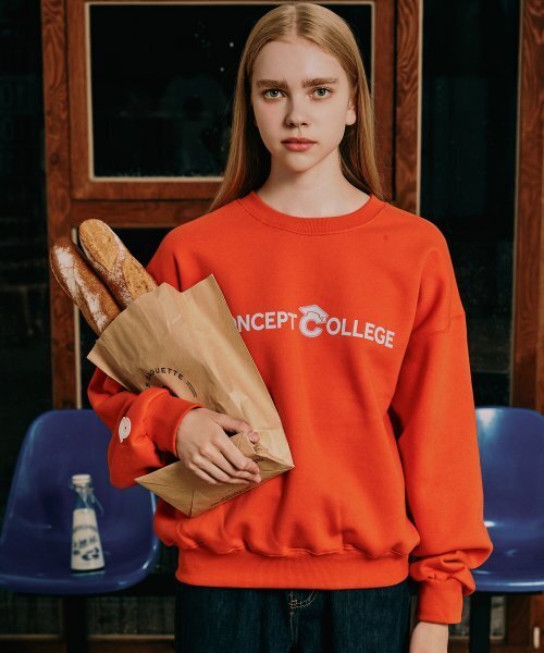 CONCEPTCOLLEGE（コンセプトカレッジ）の「ベーシックラインロゴオレンジスウェットシャツ[男女共用]（スウェット・レディース・その他・LARGE/MEDIUM）」の3枚目の写真