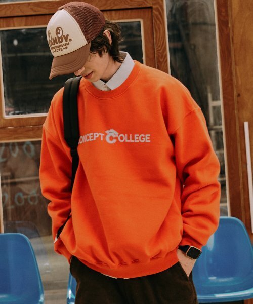 CONCEPTCOLLEGE（コンセプトカレッジ）の「ベーシックラインロゴオレンジスウェットシャツ[男女共用]（スウェット・レディース・その他・LARGE/MEDIUM）」の6枚目の写真