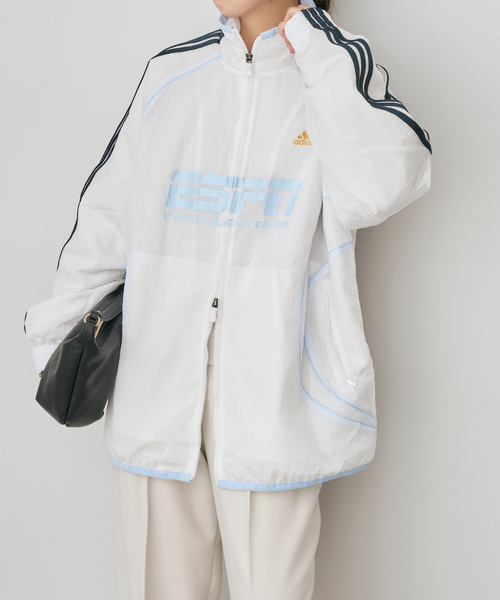 Spick & Span(スピックアンドスパン)の「ADIDAS / アディダス TEAMGEIST 2.0 TRACKTOP(ブルゾン・レディース・ホワイト/エメラルドブルー・MEDIUM)」の5枚目の写真