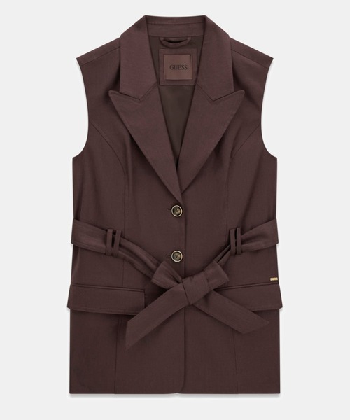 Guess(ゲス)の「CARLA Blazer ベスト スリーブレスジャケット(ベスト・レディース・ブラウン・X-SMALL/SMALL/MEDIUM)」の4枚目の写真