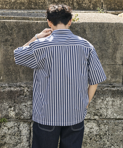 RED KAP（レッドキャップ）の「RED KAP/レッドキャップ 別注 リラックスフィット ハーフジップ ワンポイントロゴ 半袖ワークシャツ/チェック/ストライプ（シャツ/ブラウス・メンズ・その他15/その他9/その他16/ブルー/その他13・MEDIUM/LARGE）」の17枚目の写真