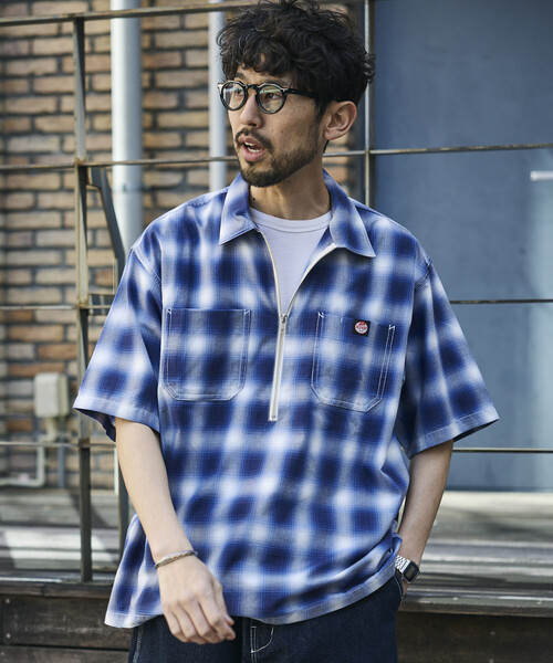 RED KAP（レッドキャップ）の「RED KAP/レッドキャップ 別注 リラックスフィット ハーフジップ ワンポイントロゴ 半袖ワークシャツ/チェック/ストライプ（シャツ/ブラウス・メンズ・その他15/その他9/その他16/ブルー/その他13・MEDIUM/LARGE）」の12枚目の写真