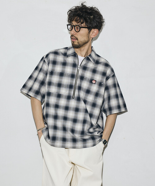RED KAP（レッドキャップ）の「RED KAP/レッドキャップ 別注 リラックスフィット ハーフジップ ワンポイントロゴ 半袖ワークシャツ/チェック/ストライプ（シャツ/ブラウス・メンズ・その他15/その他9/その他16/ブルー/その他13・MEDIUM/LARGE）」の10枚目の写真