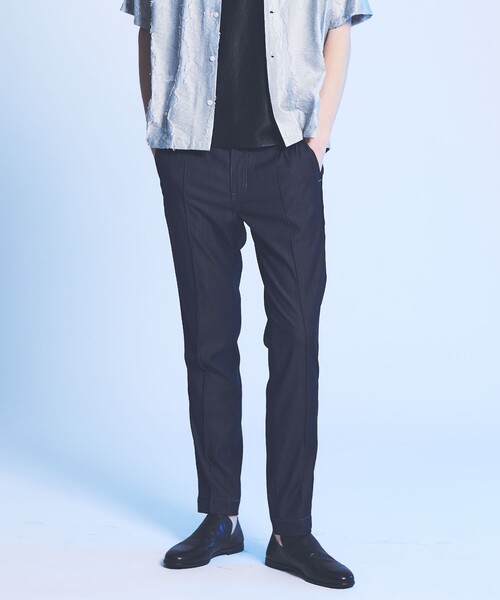 5351 POUR LES HOMMES(ゴーサンゴーイチプールオム)の「【デニムライク】 ストレッチ テーパードスラックス(スラックス・メンズ・インディゴブルー/ブラック・44/50/48/46)」の1枚目の写真