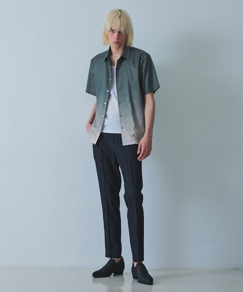 5351 POUR LES HOMMES（ゴーサンゴーイチプールオム）の「【デニムライク】 ストレッチ テーパードスラックス（スラックス・メンズ・インディゴブルー/ブラック・44/50/48/46）」の20枚目の写真