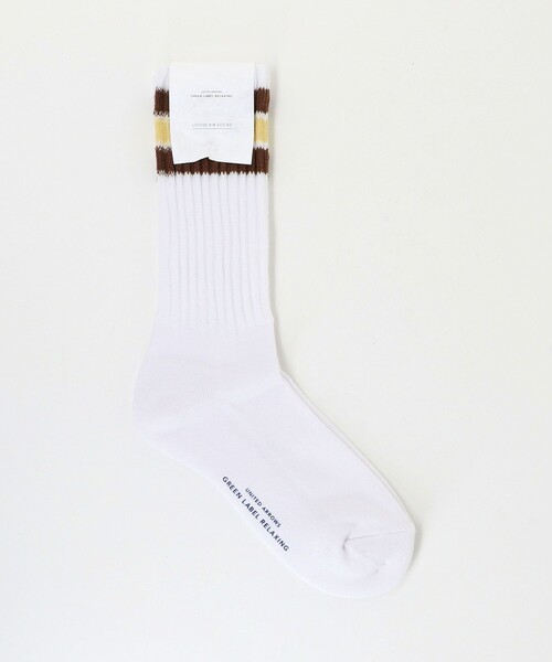 green label relaxing（グリーンレーベルリラクシング）の「GLR ルーズ ソックス（ソックス/靴下・メンズ・ブラック/ダークブラウン/オフホワイト/パープル/オレンジ/ダークグレー・FREE）」の4枚目の写真