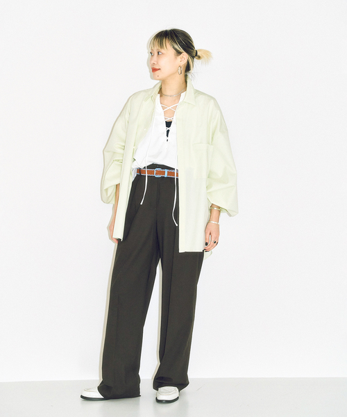 BERNARD ZINS（ベルナルドザンス）の「BERNARD ZINS SAND 95038：パンツ（スラックス・レディース・カーキ/チャコールグレー/ブラウン・38/36）」の6枚目の写真