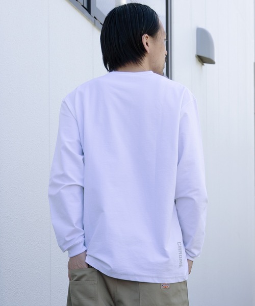 CHROME(クローム)の「【ムラサキスポーツ限定】CHROME/クローム 長袖 Tシャツ ロンT ロゴ ワンポイント UVカット 接触冷感 吸水拡散 遮熱 JP283WH(Tシャツ/カットソー・メンズ・ホワイト・L/XL/M)」の13枚目の写真