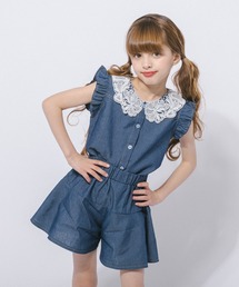 URBAN CHERRY（アーバンチェリー）の「フリルカラーデザイントップス+フレアショートパンツ（Tシャツ/カットソー）」