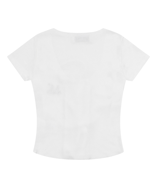 MUCENT（ムセント）の「ルケアイレットレースアップコルセットグルミ半袖Tシャツ（2カラー）（Tシャツ/カットソー・レディース・ライトグレー/ホワイト・FREE）」の8枚目の写真