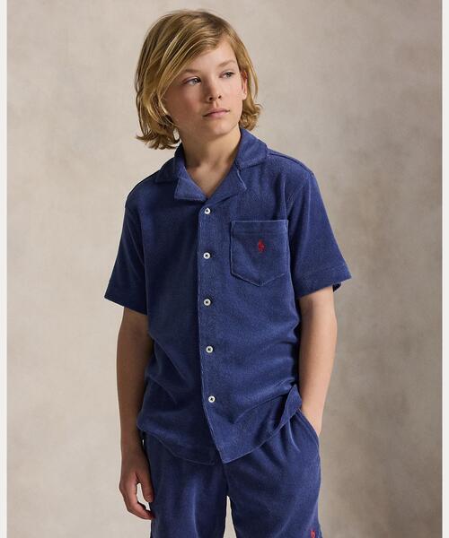 POLO RALPH LAUREN CHILDRENSWEAR(ポロ ラルフ ローレン チルドレンズウェア)の「テリー キャンプ シャツ(シャツ/ブラウス・キッズ・ネイビー系1・L/M/S/XL)」の1枚目の写真