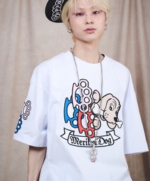 GALFY（ガルフィー）バチバチピアスTEE/ビッグプリント 半袖Tシャツ