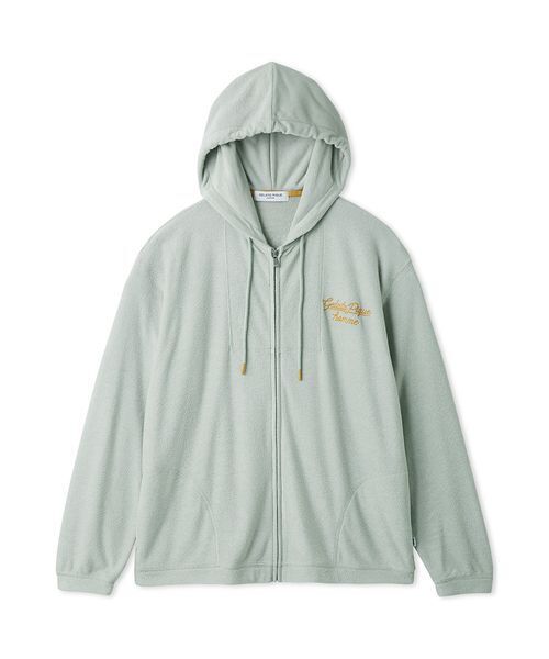 HOMME】【接触冷感】パイルワンポイントロゴ刺繍パーカ（ルームウェア