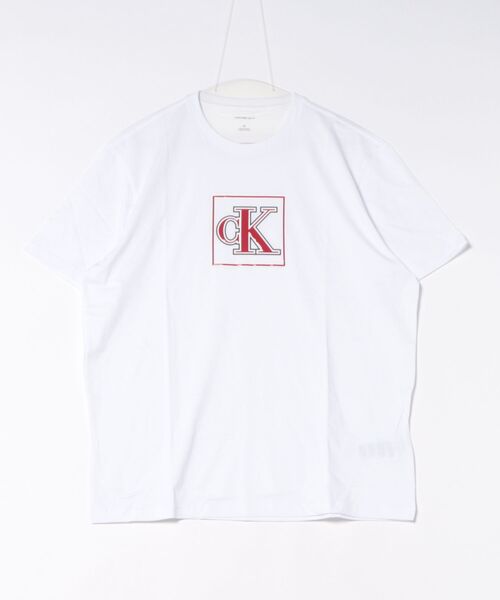 Calvin Klein(カルバン・クライン)の「CK ロゴTシャツ(Tシャツ/カットソー・メンズ・ホワイト・LARGE/MEDIUM/X-LARGE)」の1枚目の写真