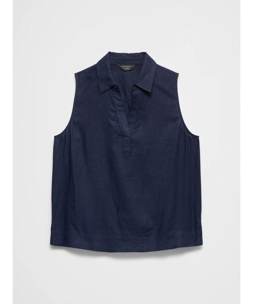 BANANA REPUBLIC FACTORY STORE(バナナリパブリック ファクトリーストア)の「BANANA REPUBLIC FACTORY STORE リネン ブレンド ポップオーバートップス(シャツ/ブラウス・レディース・ホワイト/ナチュラル/ネイビー・L/M/S/XS)」の7枚目の写真