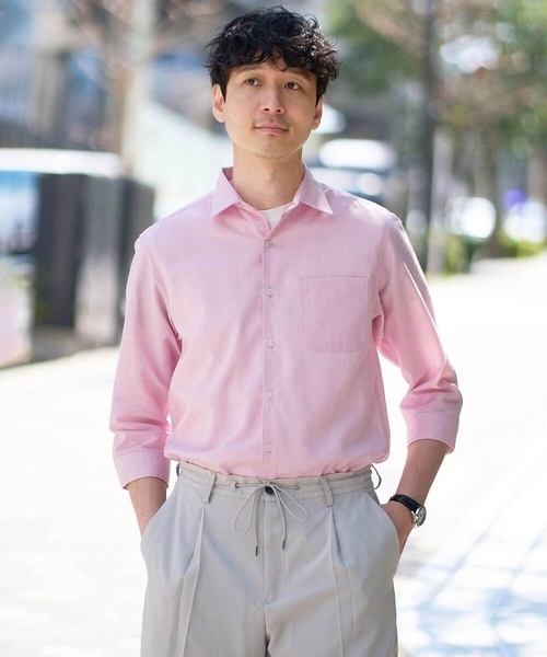 a.v.v(アーヴェヴェ)の「累計15,000枚販売!リネン混シャツ【接触冷感 / 速乾/ストレッチ / イージーケア / 洗濯機で洗える】(シャツ/ブラウス・メンズ・ネイビー/ブルー/オレンジ/ライラック/ピンク・44/50/48/46/52)」の8枚目の写真