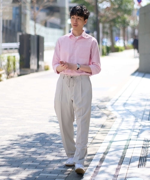 a.v.v(アーヴェヴェ)の「累計15,000枚販売!リネン混シャツ【接触冷感 / 速乾/ストレッチ / イージーケア / 洗濯機で洗える】(シャツ/ブラウス・メンズ・ネイビー/ブルー/オレンジ/ライラック/ピンク・44/50/48/46/52)」の22枚目の写真