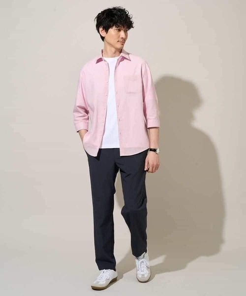 a.v.v(アーヴェヴェ)の「累計15,000枚販売!リネン混シャツ【接触冷感 / 速乾/ストレッチ / イージーケア / 洗濯機で洗える】(シャツ/ブラウス・メンズ・ネイビー/ブルー/オレンジ/ライラック/ピンク・44/50/48/46/52)」の20枚目の写真