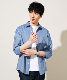 a.v.v（アーヴェヴェ）の「累計15","000枚販売!リネン混シャツ【接触冷感   速乾 ストレッチ   イージーケア   洗濯機で洗える】（シャツ/ブラウス）」