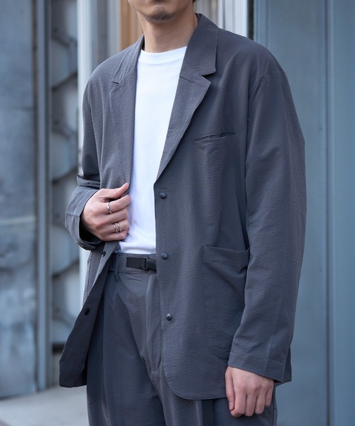 HAUS(ハウス)の「【HAUS】ポリサッカーセットアップ 053260/053270(セットアップ・メンズ・ブラウン/ブラック/グレー・LL/L/M)」の22枚目の写真