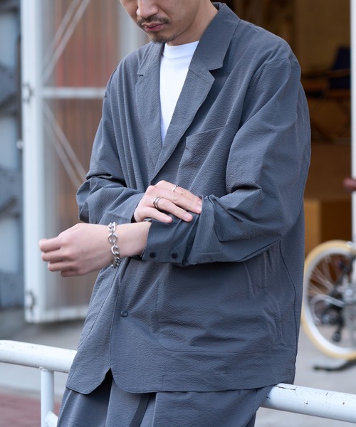 HAUS(ハウス)の「【HAUS】ポリサッカーセットアップ 053260/053270(セットアップ・メンズ・ブラウン/ブラック/グレー・LL/L/M)」の21枚目の写真
