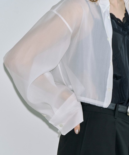 JOSE MOON(ジョゼムーン)の「SHEER JOSEMOON SHORT SHIRTS/シアージョゼムーンショートシャツ(シャツ/ブラウス・レディース・ホワイト/ピンク/ブラック/サックスブルー・FREE)」の21枚目の写真