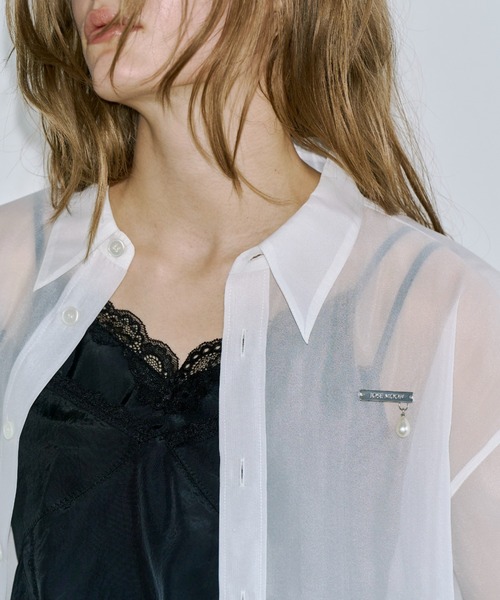 JOSE MOON(ジョゼムーン)の「SHEER JOSEMOON SHORT SHIRTS/シアージョゼムーンショートシャツ(シャツ/ブラウス・レディース・ホワイト/ピンク/ブラック/サックスブルー・FREE)」の20枚目の写真