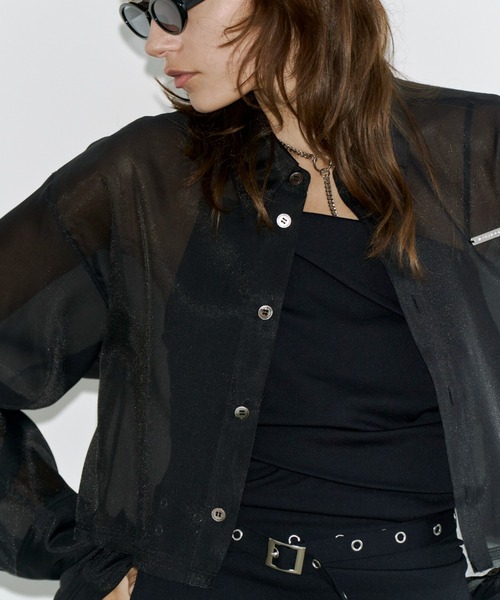 JOSE MOON(ジョゼムーン)の「SHEER JOSEMOON SHORT SHIRTS/シアージョゼムーンショートシャツ(シャツ/ブラウス・レディース・ホワイト/ピンク/ブラック/サックスブルー・FREE)」の11枚目の写真