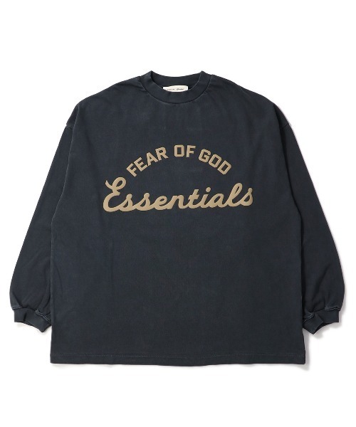 FOG ESSENTIALS(エフオージーエッセンシャルズ)の「ESSENTIALS TRAINING 90S LONG SLEEVE TEE エッセンシャルズ キャンパスナインティーズロングスリーヴティー(Tシャツ/カットソー・メンズ・ブラック・LARGE/MEDIUM/SMALL)」の1枚目の写真