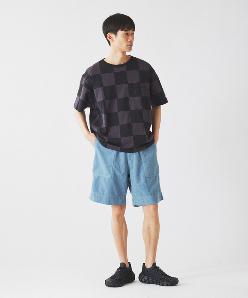Champion(チャンピオン)の「CHAMPION / チャンピオン 別注 パッチワーク チェッカーフラッグ Tシャツ(Tシャツ/カットソー・メンズ・ブラック系その他/アーミー/ホワイト系その他/グリーン系その他・MEDIUM/LARGE)」の7枚目の写真