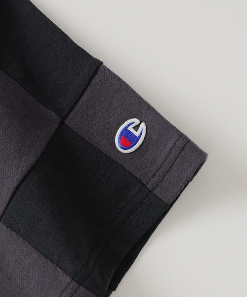 Champion(チャンピオン)の「CHAMPION / チャンピオン 別注 パッチワーク チェッカーフラッグ Tシャツ(Tシャツ/カットソー・メンズ・ブラック系その他/アーミー/ホワイト系その他/グリーン系その他・MEDIUM/LARGE)」の21枚目の写真